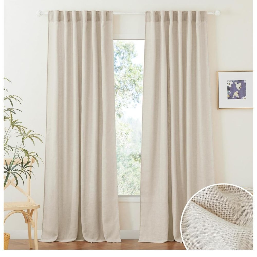 Curtains Textured Sheer Window Wide 52 x Long 90, 2 Panels